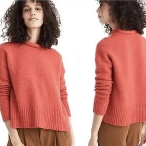 Madewell Fulton Puff Neck Sweater Wool Alpaca Coral Pullover MA754 XS